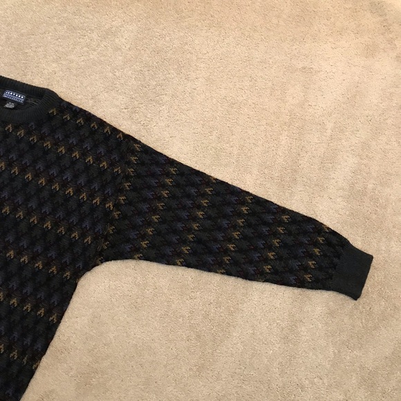 Jantzen Classics Crewneck Sweater Mens XL Charcoal Grey Multi Color Eclectic y2k - Picture 6 of 8